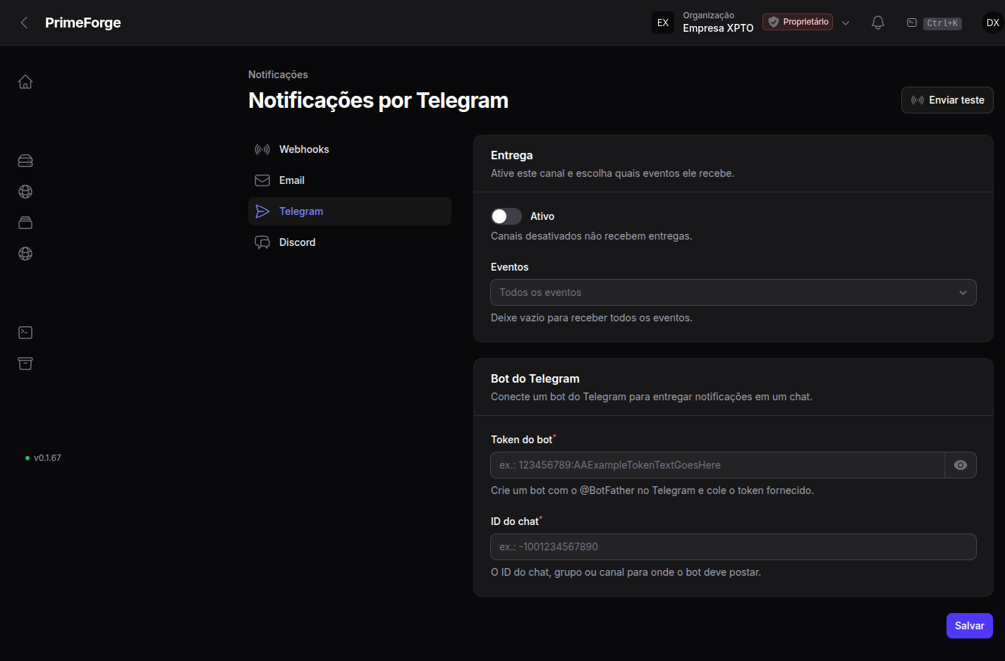 Canal do Telegram