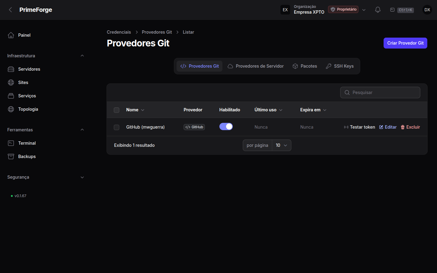 Provedores Git