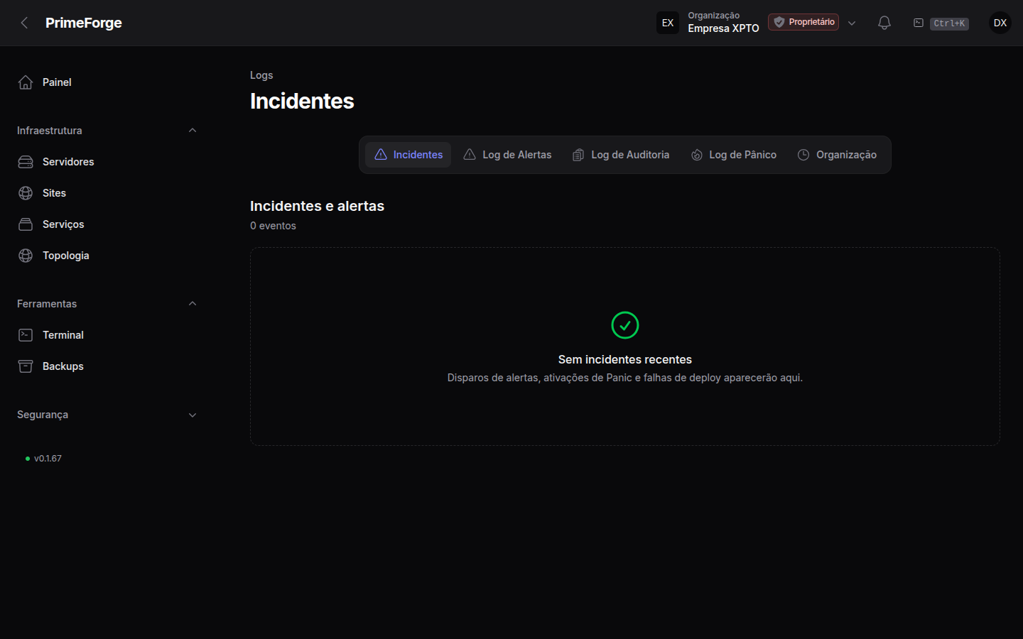 Feed de incidentes