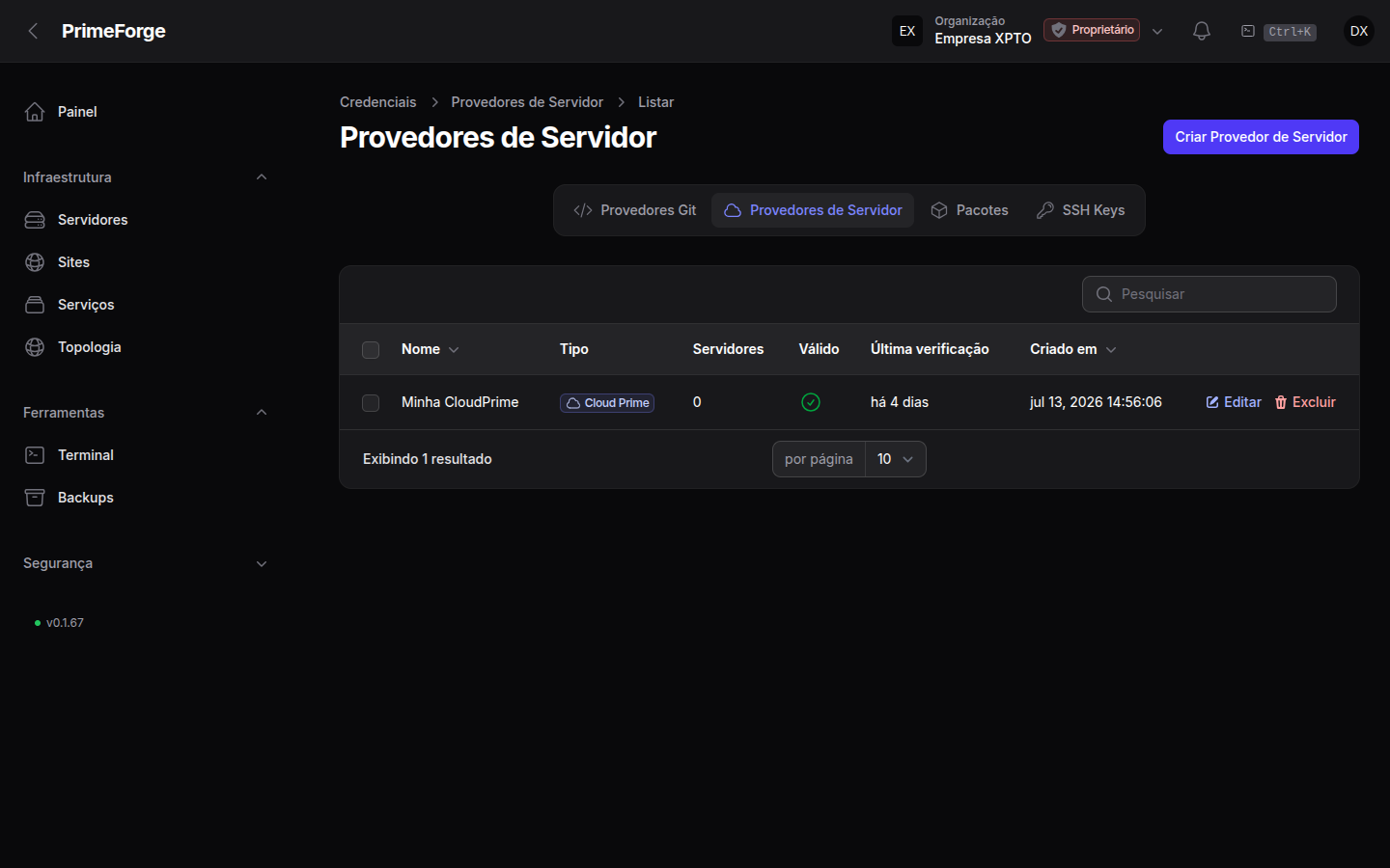 Provedores de Servidor